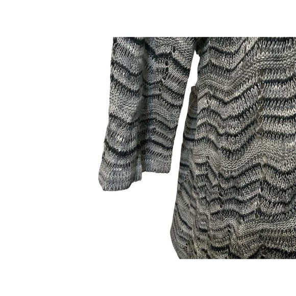 RQT Cardigan Sweater Womens Plus Size 2X Gray Black Light Knit Open Front Fine D - Picture 4 of 10
